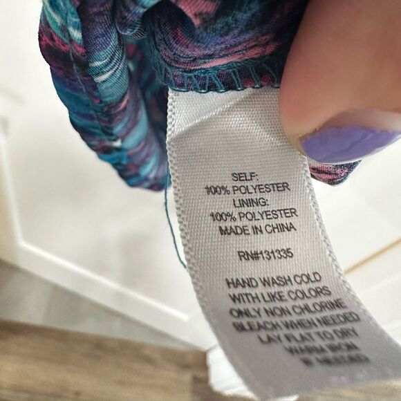 Stylish Blue Patterned Women's Dress - Picture 4 of 4